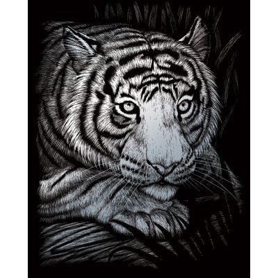 Royal Langnickel Stříbrný vyškrabovací obrázek Tygr – Zboží Dáma