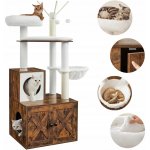Feandrea Kočičí strom se záchodem 2 v 1 Vintage 57,5 ​​x 50 x 140 cm – Zboží Dáma