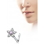 Steel Edge piercing do nosu kytička SENOL-625 Růžová – Zboží Dáma