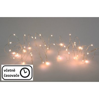 Nexos 57407 LED osvětlení stříbrný drát 40 LED teple bílá – Zboží Mobilmania
