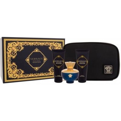 Versace Pour Femme Dylan Blue EDP 100 ml + tělové mléko 100 ml + sprchový gel 100 ml + kosmetická taštička dárková sada