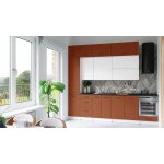 FRONTI Kuchyňská linka DAFNI 280cm Bílá/Brick – Zboží Dáma