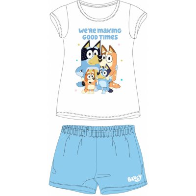 Bluey licence Dívčí pyžamo Bluey bílá světle modrá Bílá – Zboží Dáma