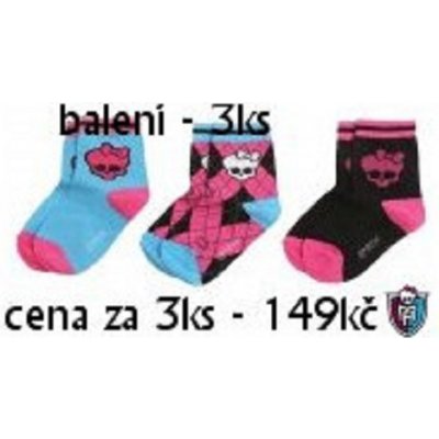 Monster High ponožky 3 páry