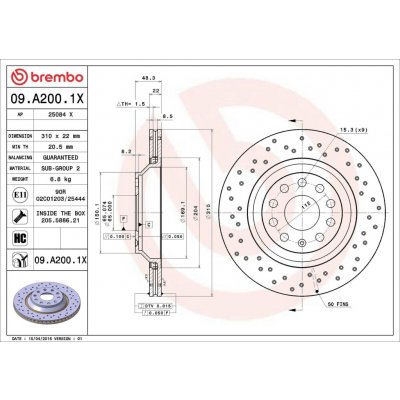 Brzdový kotouč BREMBO 09.A200.1X – Sleviste.cz