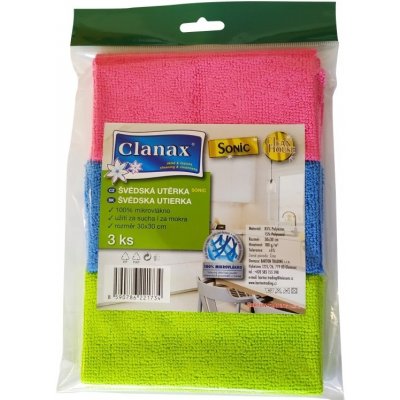 Clanax Utěrka z mikrovlákna sada 30 x 30 cm 3 ks – Sleviste.cz