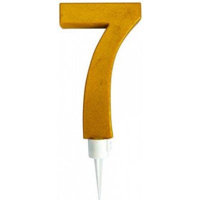 TORO Dortová číslice 7 zapichovací 16CM zlatá – Zboží Dáma
