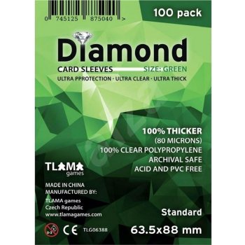 TLAMA Games Diamond Sleeves obaly Green Standard Card Game 63,5x88 mm