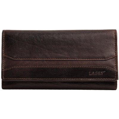 Lagen dámská kožená peněženka W 2025 T tmavě hnědá – Zboží Mobilmania