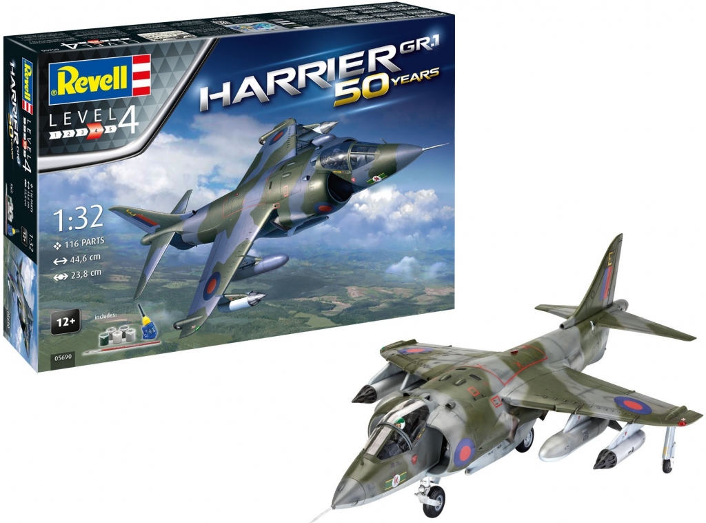 Revell Gift Set letadlo 05690 Harrier GR.1 1:32