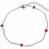 Náramek Šperky4U ocelový s růžovými korálky OPA1601-P