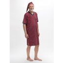 Pánské pyžamo Martel 502 Sylwester pánská noční košile kr.rukáv s čepičkou červená
