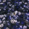 Metráž Úplet tmavě modrý, květinový vzor š.150
