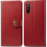 PROTEMIO 33160 LEATHER BUCKLE Peňaženkový obal Sony Xperia 10 III červený – Zboží Živě