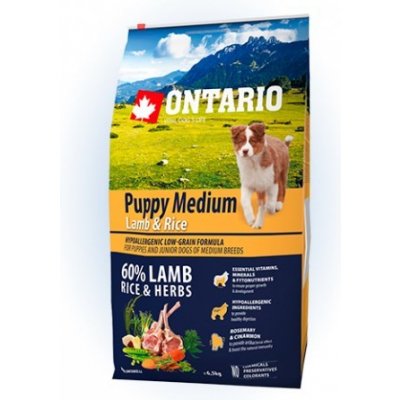 Ontario Puppy Medium Lamb & Rice 6,5 kg