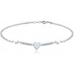 Minet Zlatý náramek z bílého zlata s bílými perlami JMG0006WSB18 – Zboží Dáma