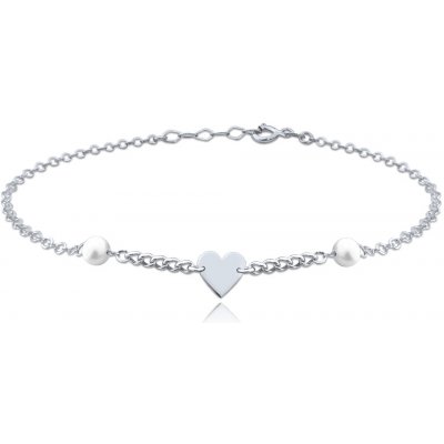 Minet Zlatý náramek z bílého zlata s bílými perlami JMG0006WSB18 – Zboží Dáma