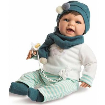 Berjuan Realistická chlapeček Čenda v modrozelené čepici Baby Sweet chandal rayas verdes – Zboží Mobilmania