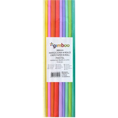 Sada krepových papírů, 50 × 200 cm, 10 ks, mix pastelových barev – Sleviste.cz