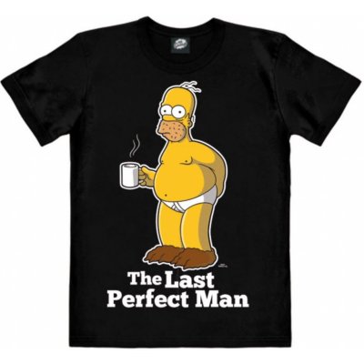 CurePink: tričko The Simpsons: Homer Last Perfect Man černé [040-1748] – Zboží Mobilmania