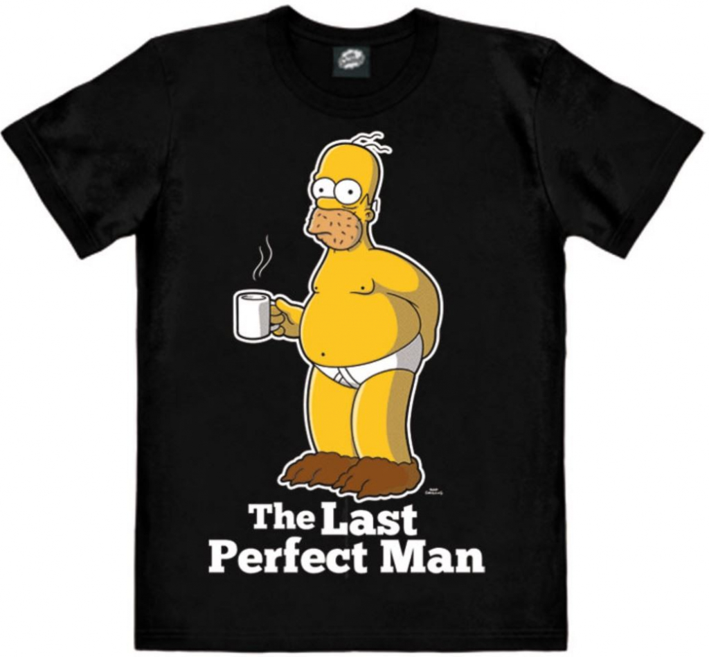 CurePink: tričko The Simpsons: Homer Last Perfect Man černé [040-1748]
