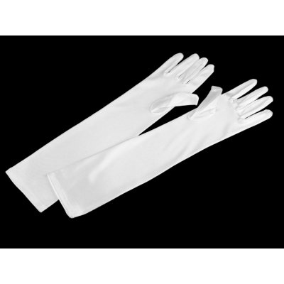 Prima-obchod Dlouhé společenské rukavice saténové, 3 bílá – Zboží Dáma