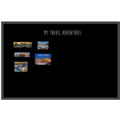 Toptabule.cz MTDRMGS Černá tabule na magnetky v dřevěném šedém rámu 90 x 60 cm – Zboží Mobilmania