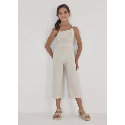 Mayoral Overal lněný s 3/4 nohavicemi béžový – Zboží Dáma