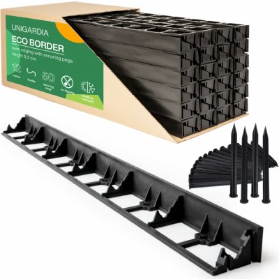 Unigardia Eco Neviditelný obrubník 5,5 cm x 12 m s 50 kolíky černá 1 ks – Hledejceny.cz