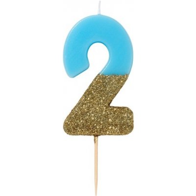 Wrimes Cosmetics Ltd. SVÍČKA Číslice narozeninová modrozlatá 2 – Zboží Mobilmania