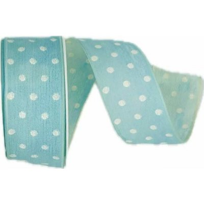 Bavlněná puntíkovaná stuha pastelově světle modrá 25mm x 2m (9,-Kč/m) – Hledejceny.cz