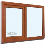 KNIPPING Plastové okno - 70 AD, 1200x900 mm, FIX/OS, zlatý dub Sklo: čiré, Barva, imitace: zlatý dub/zlatý dub (oboustranně) – Sleviste.cz