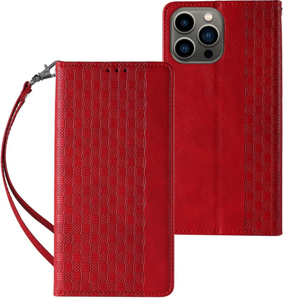 Pouzdro Mezamo s magnetem iPhone 12 Pro Max Pouch Wallet + Mini Lanyard Pendant Red