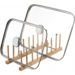 Orion Držák, stojan na pokličky, talíře, víčka 8 pozic, dřevěný 35x12,5x10,5 cm – Zboží Mobilmania