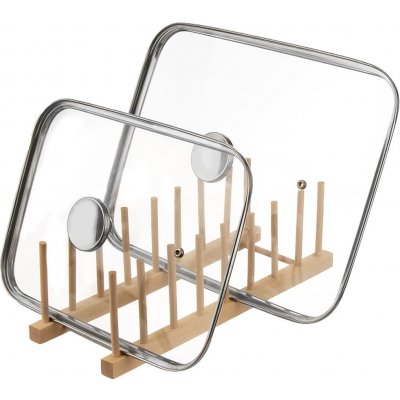 Orion Držák, stojan na pokličky, talíře, víčka 8 pozic, dřevěný 35x12,5x10,5 cm – Zboží Mobilmania