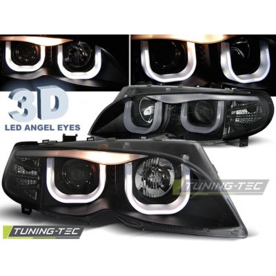 Tuning-Tec Přední čirá světla BMW 3 E46 (2001 - 2005) - černé - Angel Eyes 3D – Hledejceny.cz