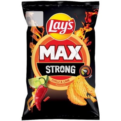 Lay's Max Strong smažené bramborové lupínky s příchutí chilli a limetky 55 g – Zboží Mobilmania