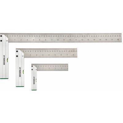 PARKSIDE Značkovací vodováha / Pomůcka na hmoždinky / Sada úhelníků / Pomůcka na řezání úhlů (sada úhelníků, 3dílná) – Zbozi.Blesk.cz