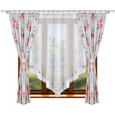 Fliying Hotová záclona L106 růže 400x160 cm – Hledejceny.cz