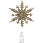 Atmosphera Špička na vánoční stromeček ve tvaru vločky 22 cm zlatá – Zboží Dáma