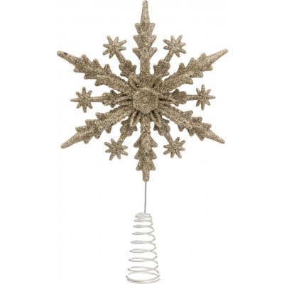 Atmosphera Špička na vánoční stromeček ve tvaru vločky 22 cm zlatá – Zboží Dáma