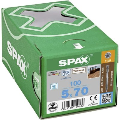SPAX 0537000500703 R 88192 Zylinderkopf T-STAR šroub do dřeva 5 mm 70 mm T-STAR plus nerezová ocel A2 100 ks – Hledejceny.cz