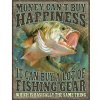 Plakát Plechová cedule Fishing Happiness 32 cm x 40 cm