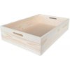 Úložný box Kareš bílá 5003 dřevěný box s úchyty velký