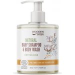 WoodenSpoon Dětský sprchový gel a šampon na vlasy 2v1 Cotton Kiss 300 ml – Zboží Dáma