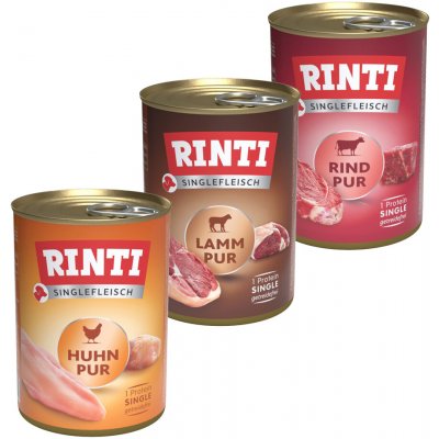 Rinti Singlefleisch Mix 3 druhy hovězí kuřecí jehněčí 6 x 400 g – Hledejceny.cz