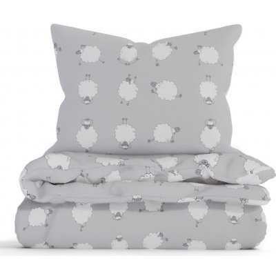 MKLuzkoviny.cz bavlna povlečení Renforcé Ovečky Morning Yoga šedé 140x200 70x90 – Sleviste.cz