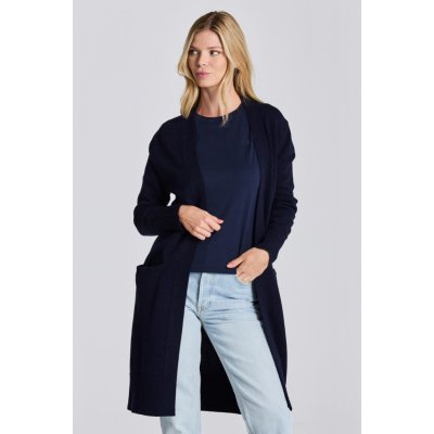 Gant svetr D2. LONG WOOL CARDIGAN modrá – Zboží Mobilmania