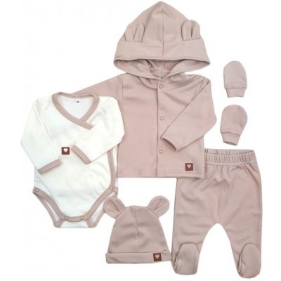 Z&Z Sada do porodnice 5D body polodupačky kabátek čepička rukavičky béžová – Hledejceny.cz