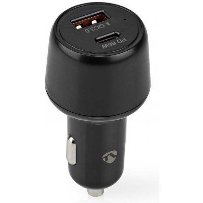 NEDIS nabíječka do auta/ 65 W/ 12 - 24 V DC/ 3.25 A/ USB-A/ USB-C/ automatická volba napětí/ černá – Zboží Mobilmania